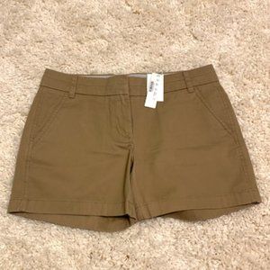 NWT J CREW chino short HONEY BROWN sz 4